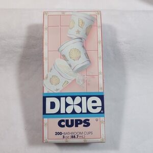 New Vtg Dixie Sea Shell Bathroom Cups 3 Oz 200 Count Discontinued Pink NOS 1993